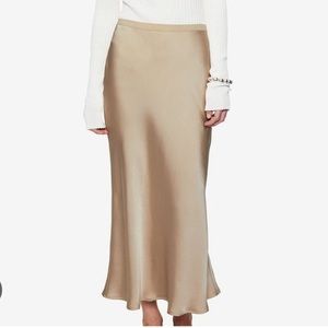 Anine Bing Bar Silk Skirt, XS, Beige, Like new